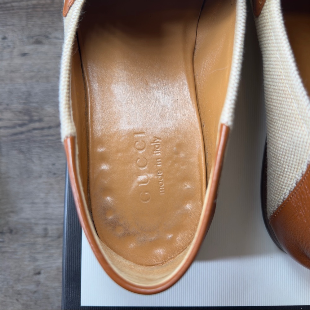 GUCCI Men’s Canvas Charlotte Vintage Horsebit Loafers - Picture 6 of 17